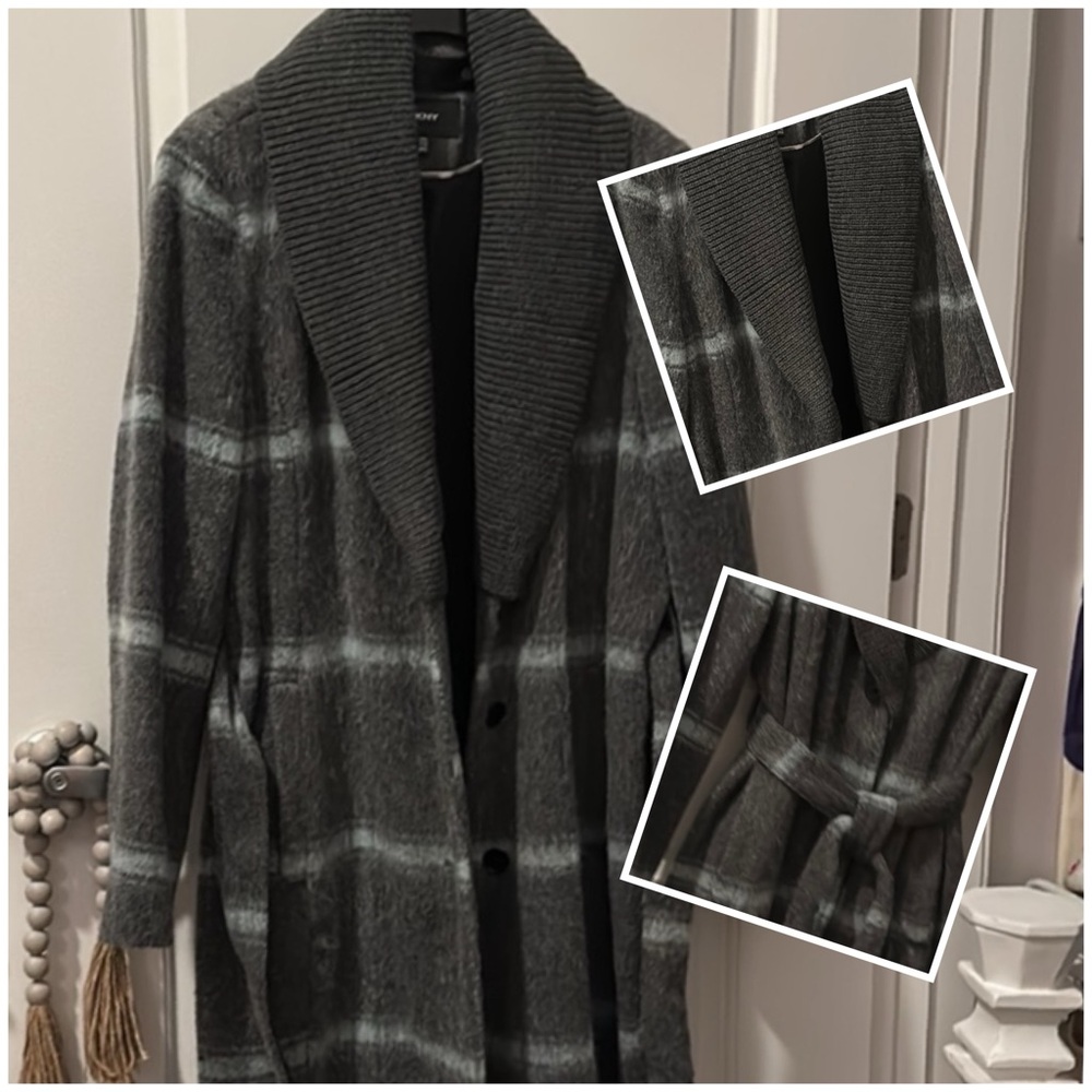 Beautiful, DKNY Women’s Knit Collar Belted Wrap Coat, Size XXL (18/20)